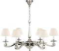 Myrna Chandelier | Polished Nickel | Linen Shades