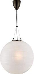 Hailey Medium Round Pendant | Gun Metal | Frosted Glass