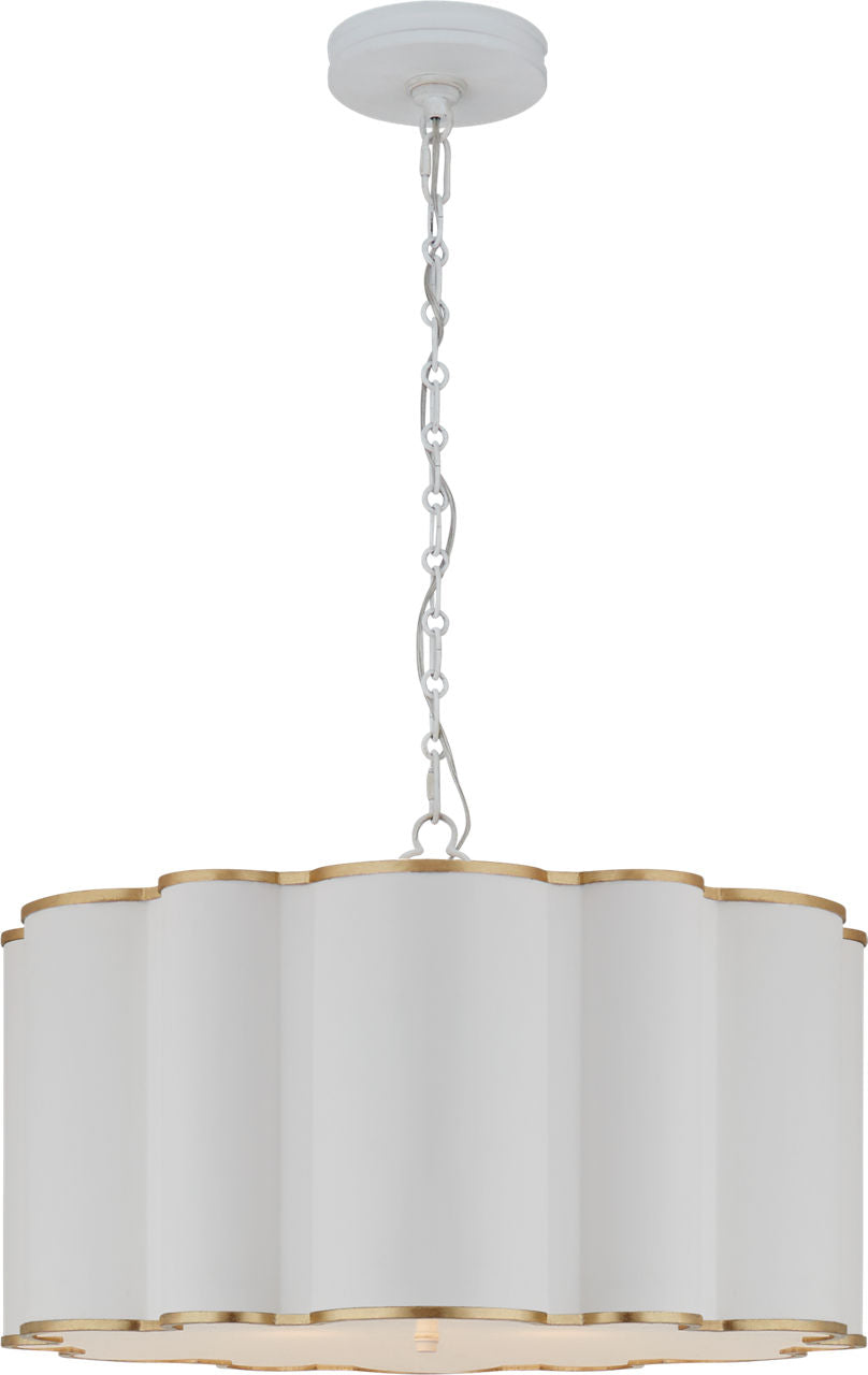 Markos Large Hanging Shade | White and Gild | Frosted Acrylic