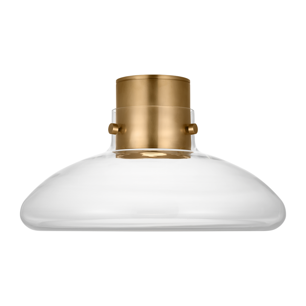 Morgan 18 Flush Mount hand-rubbed antique brass | clear glass 2700K-1800K 90 CRI