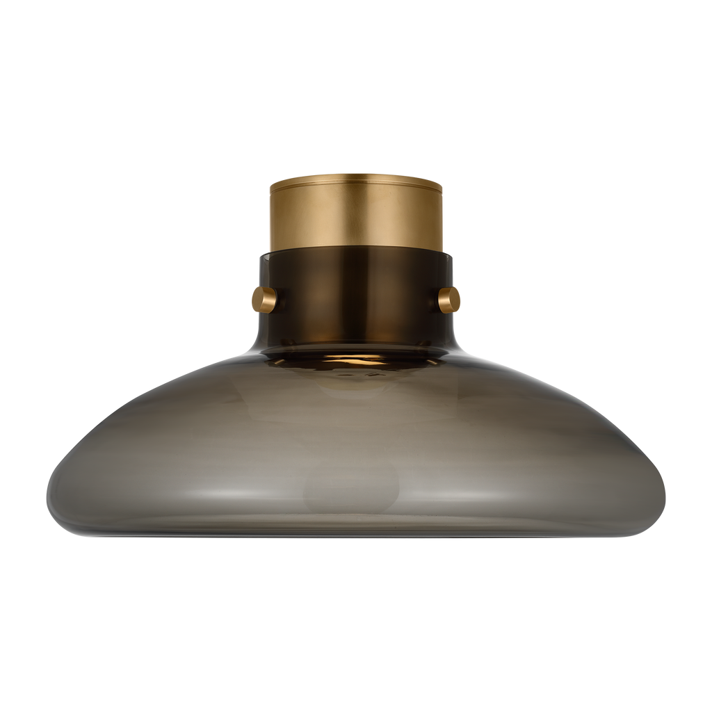 Morgan 18 Flush Mount hand-rubbed antique brass | smoke glass 2700K-1800K 90 CRI