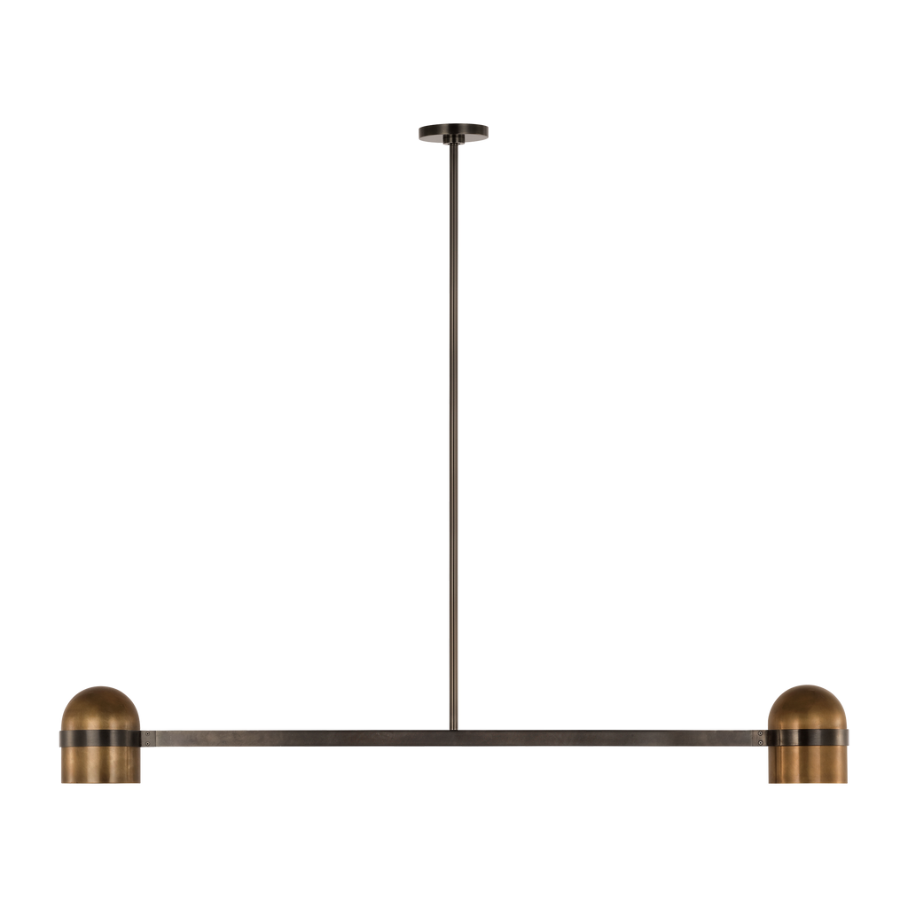 Octavia Large Linear Chandelier Blackened Bronze/bright worn Brass 2700K 90 CRI