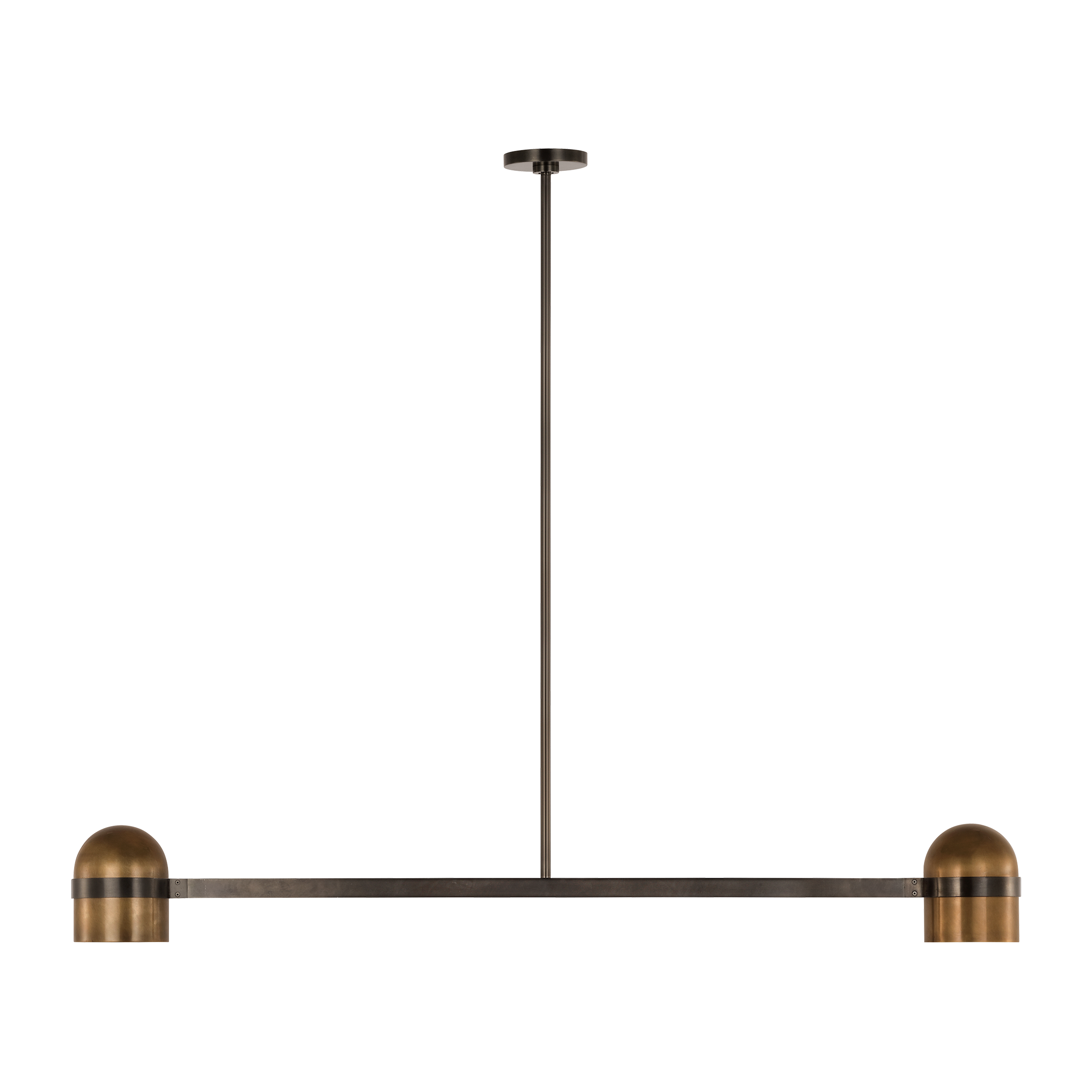 Octavia Large Linear Chandelier Blackened Bronze/bright worn Brass 2700K 90 CRI