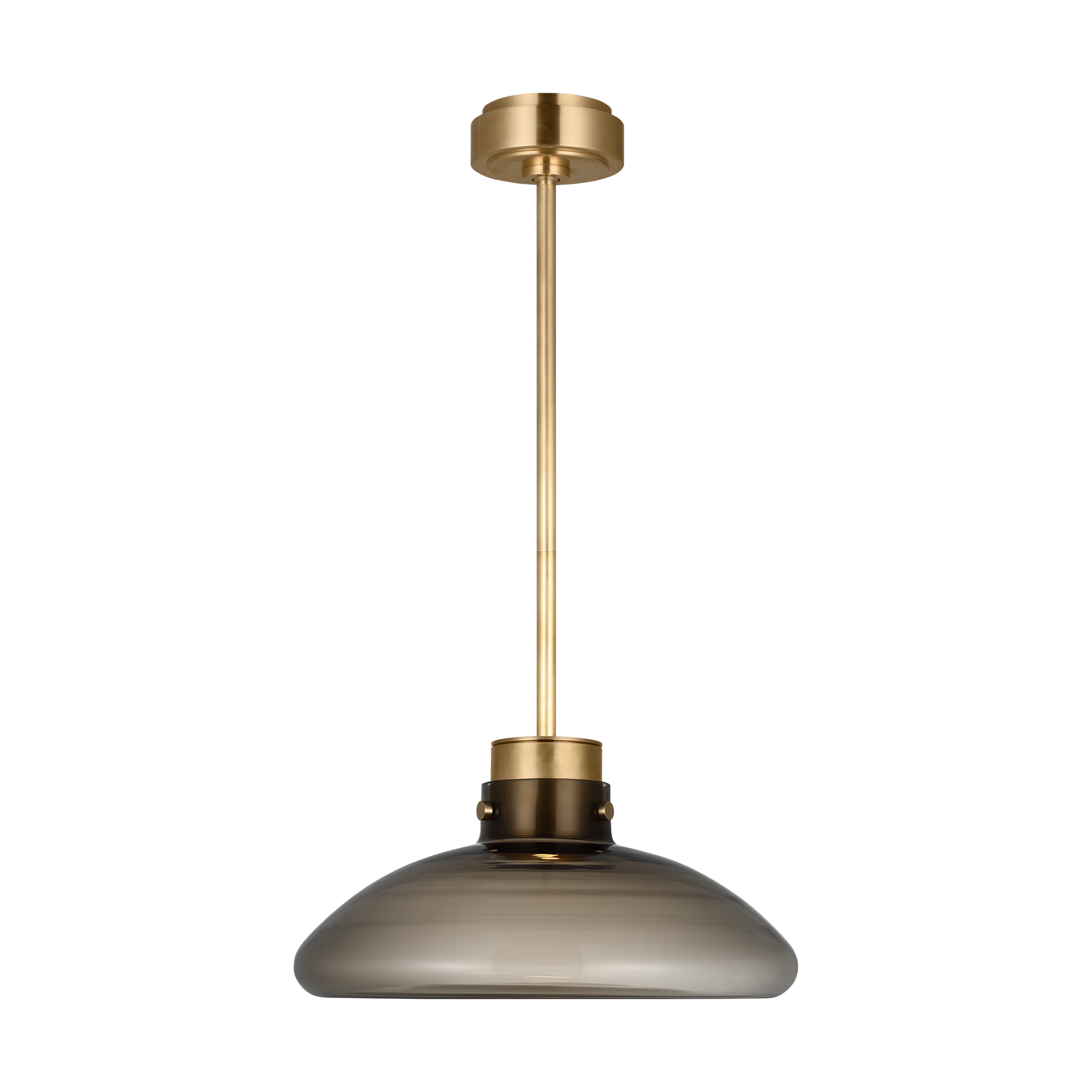 Morgan 16 Pendant hand-rubbed antique Brass | smoke glass 2700K-1800K 90 CRI