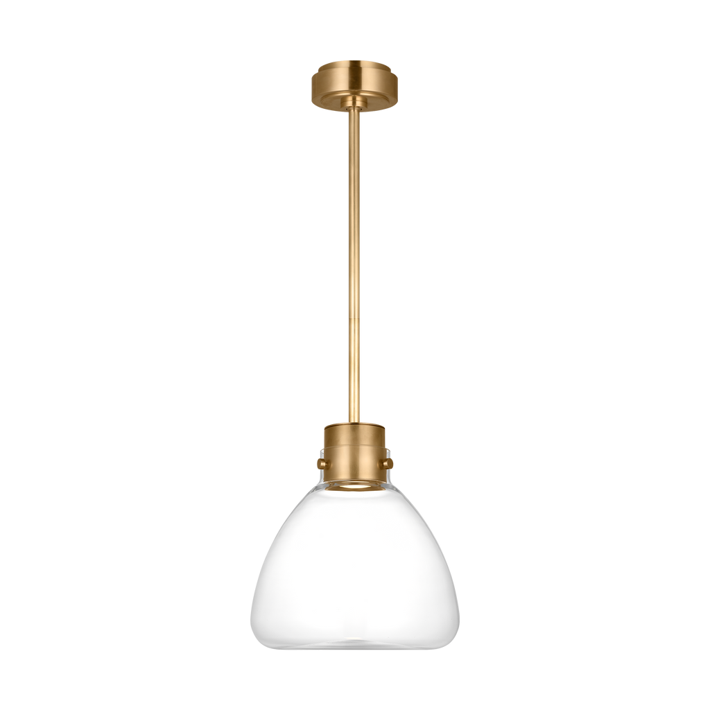 Morgan 12 Pendant hand-rubbed antique Brass | clear glass 2700K-1800K 90 CRI