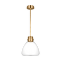 Morgan 12 Pendant hand-rubbed antique Brass | clear glass 2700K-1800K 90 CRI