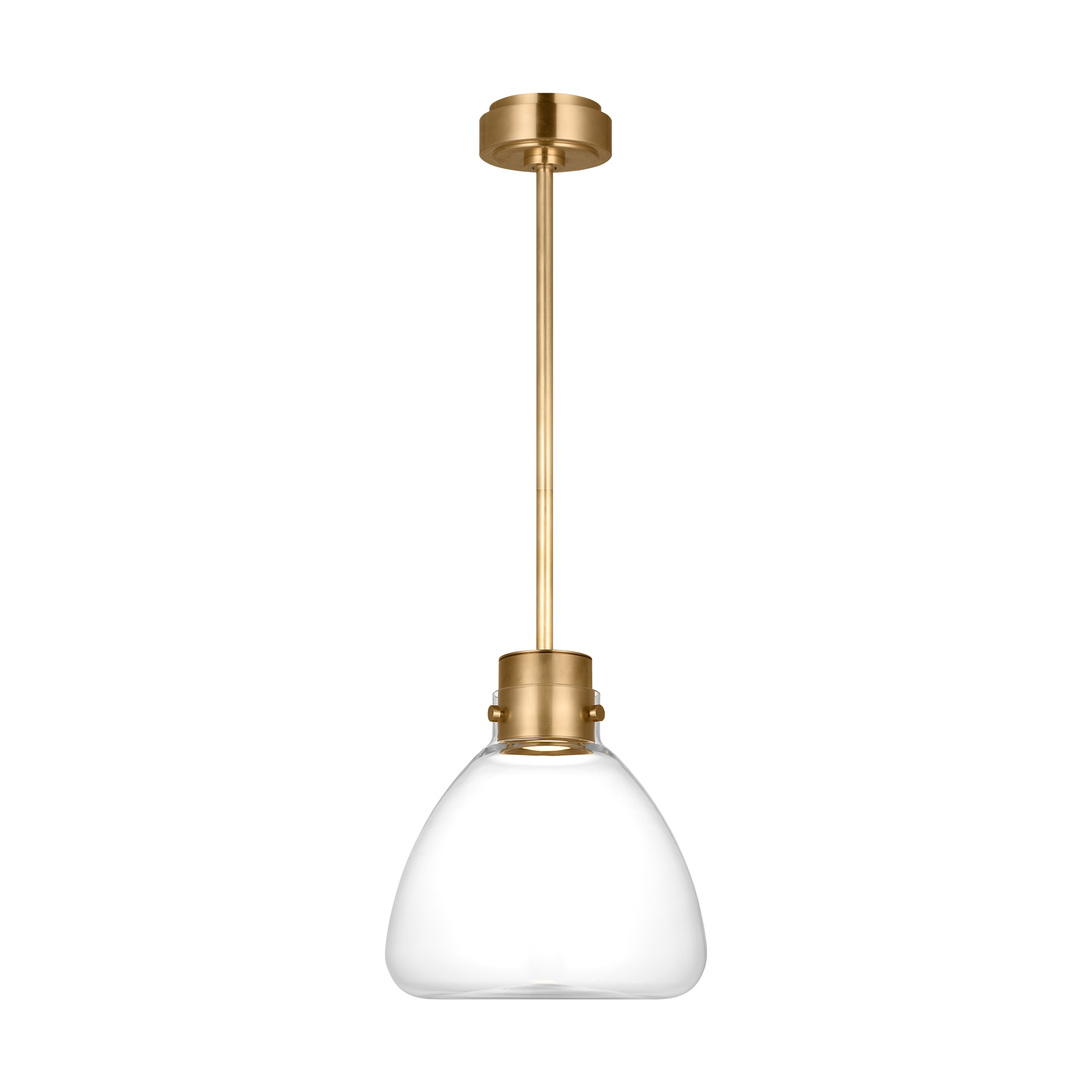 Morgan 12 Pendant hand-rubbed antique Brass | clear glass 2700K-1800K 90 CRI