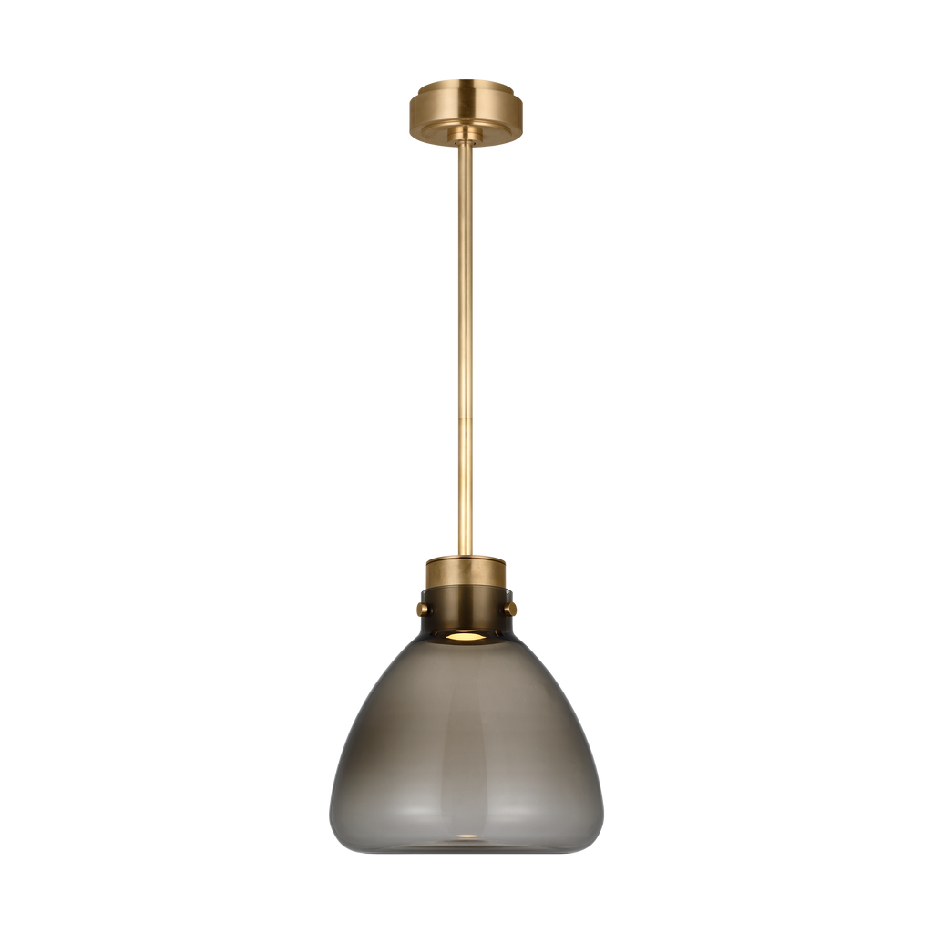 Morgan 12 Pendant hand-rubbed antique Brass | smoke glass 2700K-1800K 90 CRI