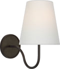 Lyndsie Small Sconce | Aged Iron | Linen Shade