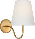 Lyndsie Small Sconce | Hand-Rubbed Antique Brass | Linen Shade
