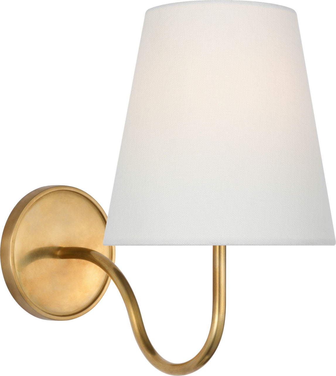 Lyndsie Small Sconce | Hand-Rubbed Antique Brass | Linen Shade