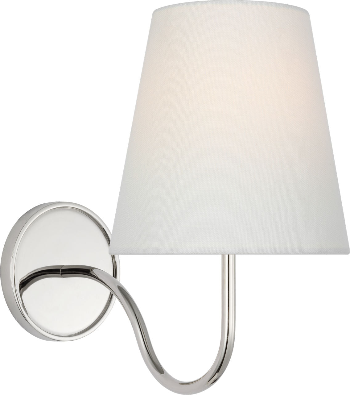 Lyndsie Small Sconce | Polished Nickel | Linen Shade