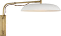 Cyrus Medium Articulating Wall Light | Hand-Rubbed Antique Brass and White | White Glass