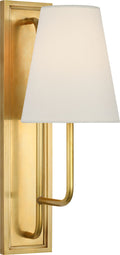 Rui Sconce | Hand-Rubbed Antique Brass | Linen Shade