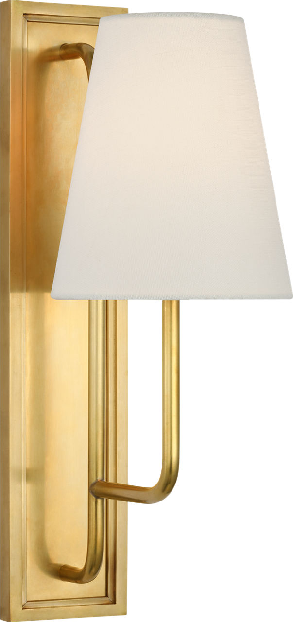 Rui Sconce | Hand-Rubbed Antique Brass | Linen Shade