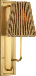 Rui Sconce | Hand-Rubbed Antique Brass | Natural Abaca Shade