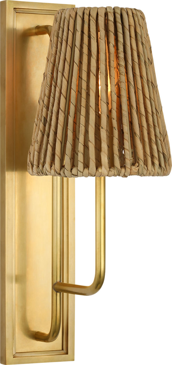 Rui Sconce | Hand-Rubbed Antique Brass | Natural Abaca Shade