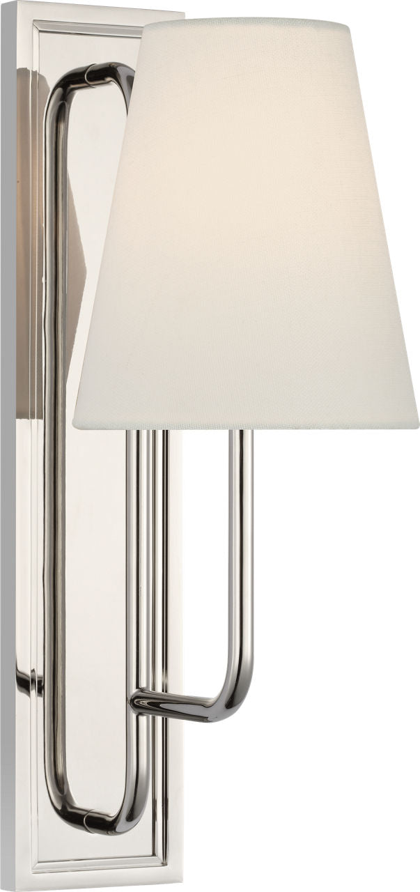 Rui Sconce | Polished Nickel | Linen Shade