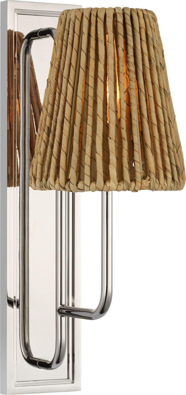 Rui Sconce | Polished Nickel | Natural Abaca Shade