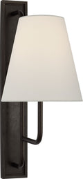 Rui Tall Sconce | Aged Iron | Linen Shade