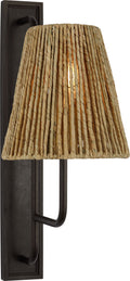Rui Tall Sconce | Aged Iron | Natural Abaca Shade