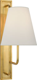 Rui Tall Sconce | Hand-Rubbed Antique Brass | Linen Shade