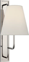 Rui Tall Sconce | Polished Nickel | Linen Shade