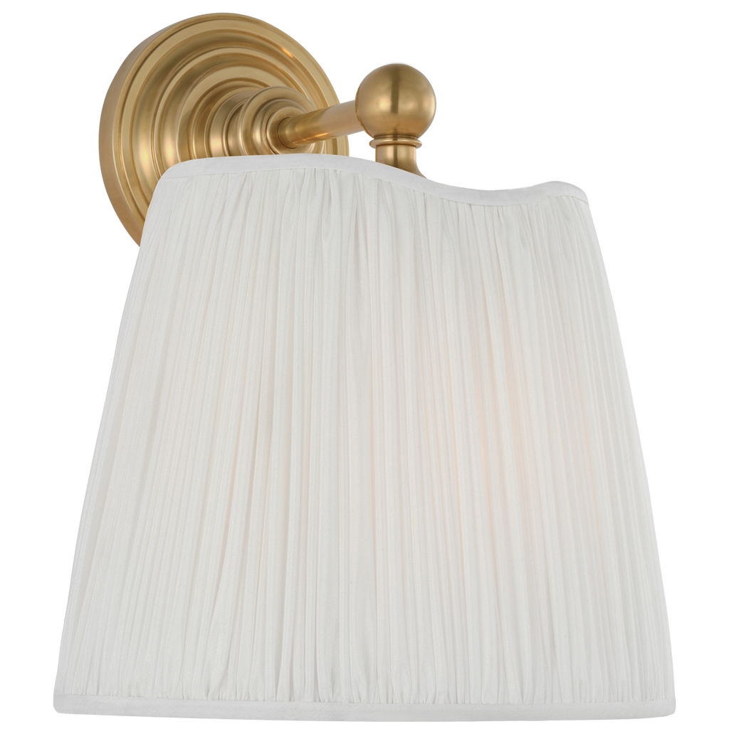 Matos 11" Sconce | Hand-Rubbed Antique Brass | Silk Pleat Shade