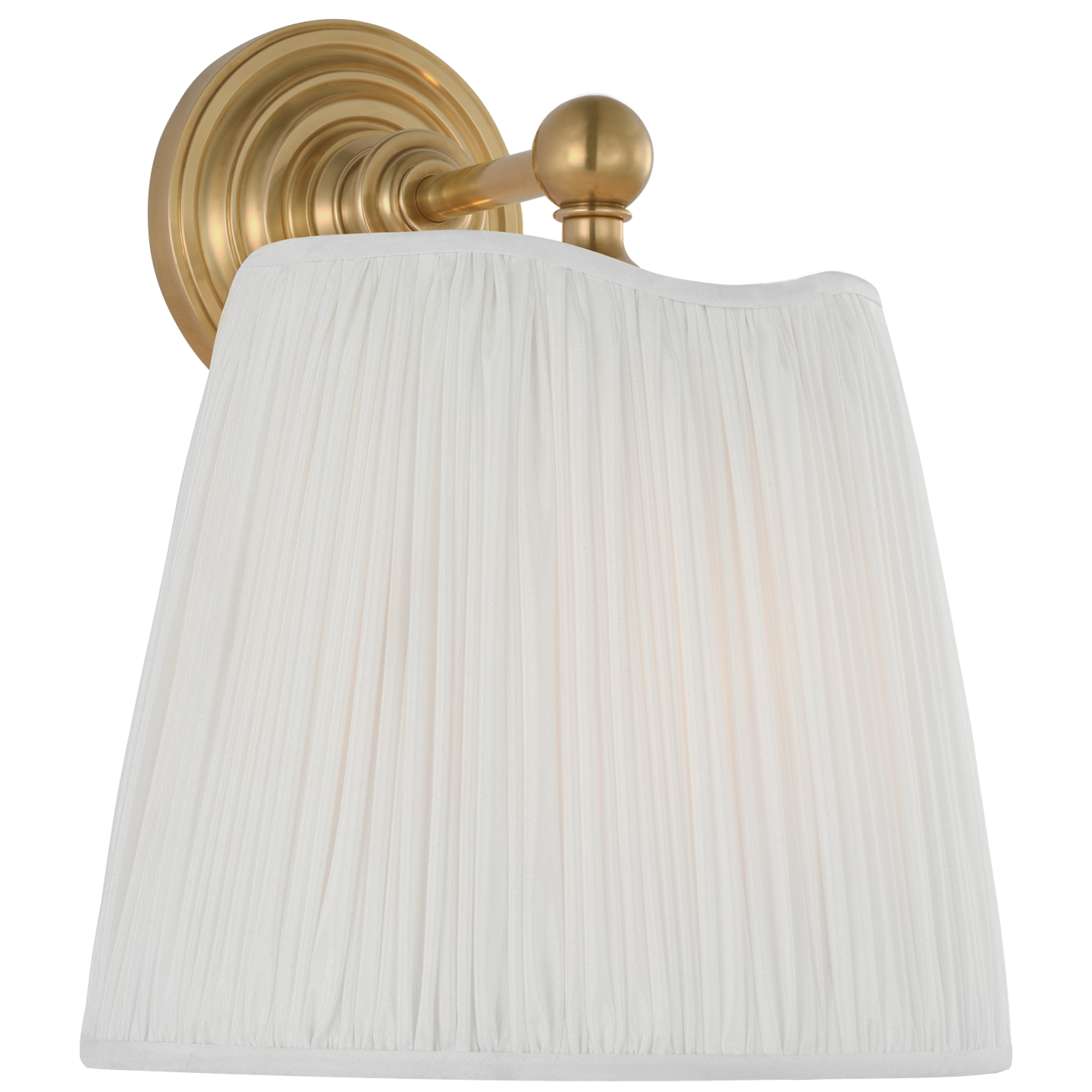 Matos 11" Sconce | Hand-Rubbed Antique Brass | Silk Pleat Shade