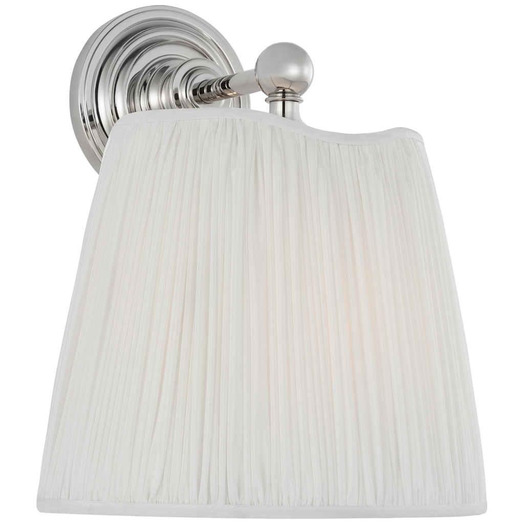 Matos 11" Sconce | Polished Nickel | Silk Pleat Shade