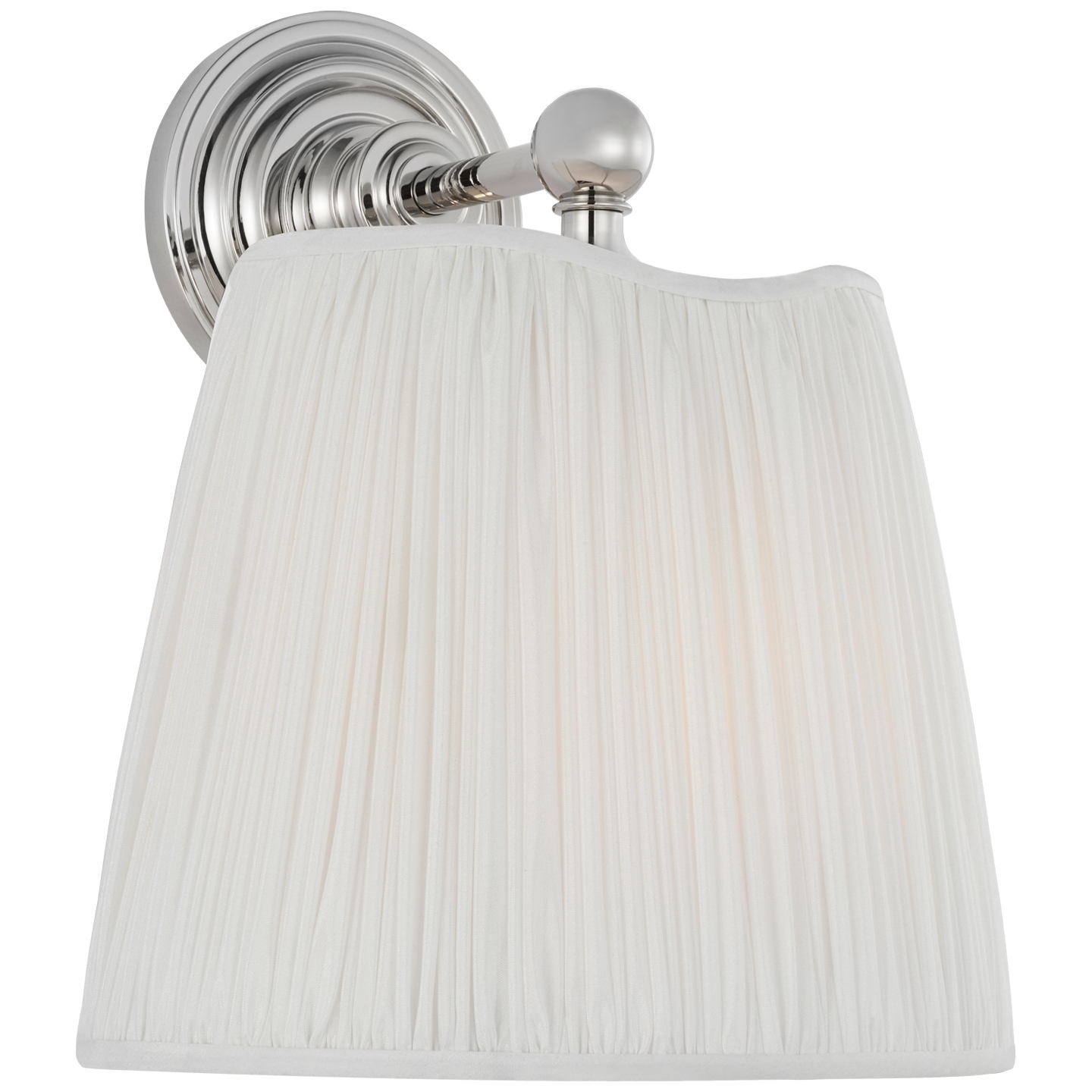 Matos 11" Sconce | Polished Nickel | Silk Pleat Shade