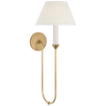Ingela 24" Single Sconce | Hand-Rubbed Antique Brass | Silk Pleat Shade