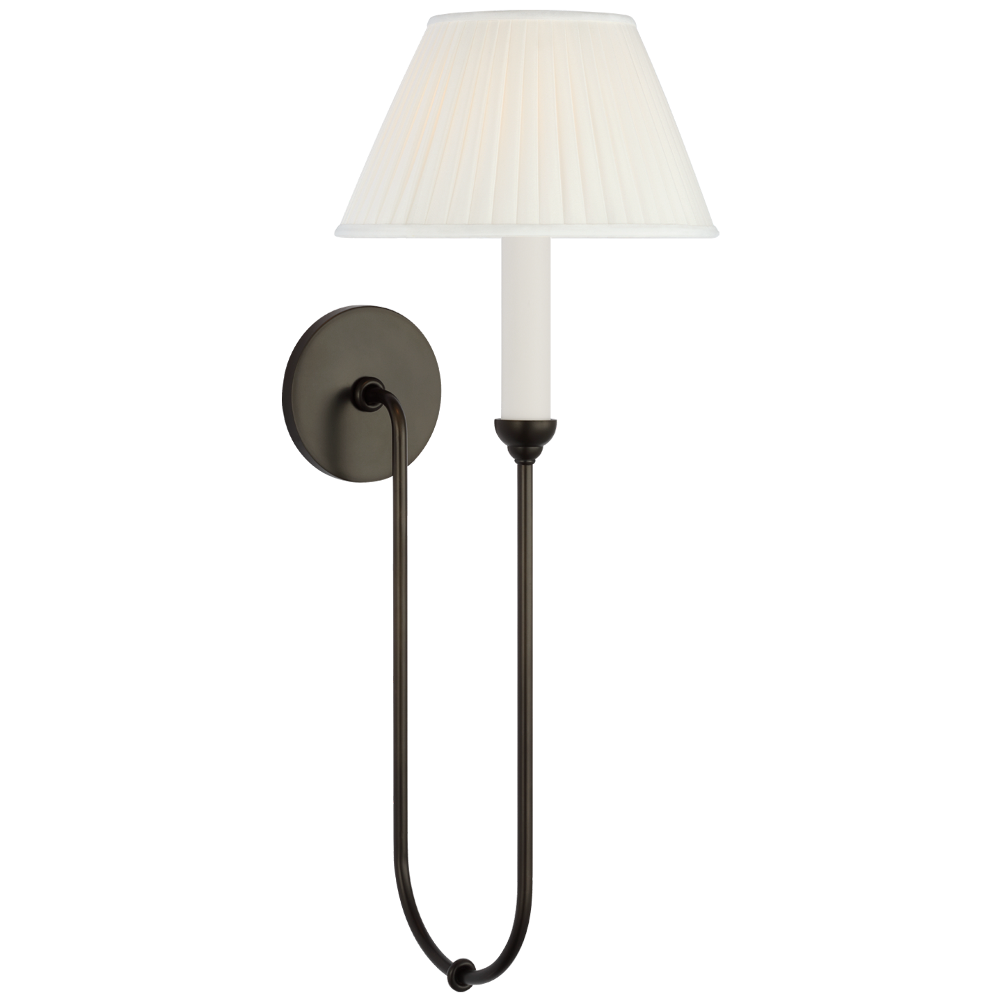Ingela 24" Single Sconce | Modern Iron | Silk Pleat Shade