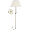 Ingela 24" Single Sconce | Polished Nickel | Silk Pleat Shade