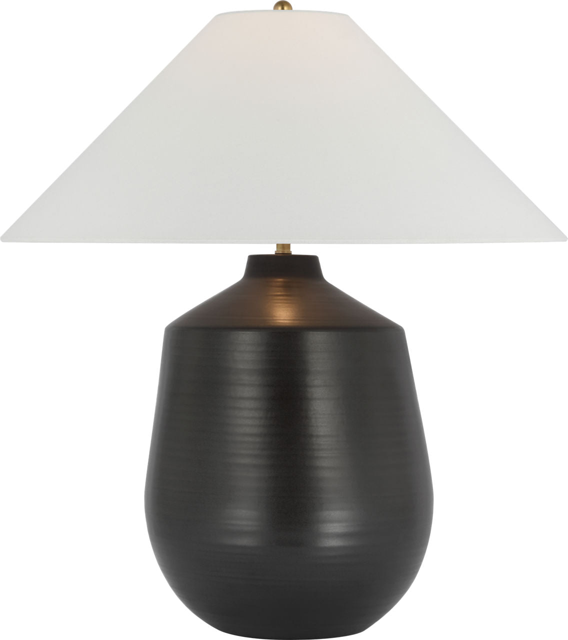 Lillis Large Table Lamp | Matte Black | Linen Shade