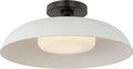 Cyrus 16" Flush Mount | Bronze and White | White Glass