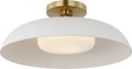 Cyrus 16" Flush Mount | Hand-Rubbed Antique Brass and White | White Glass