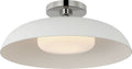 Cyrus 16" Flush Mount | Polished Nickel and White | White Glass