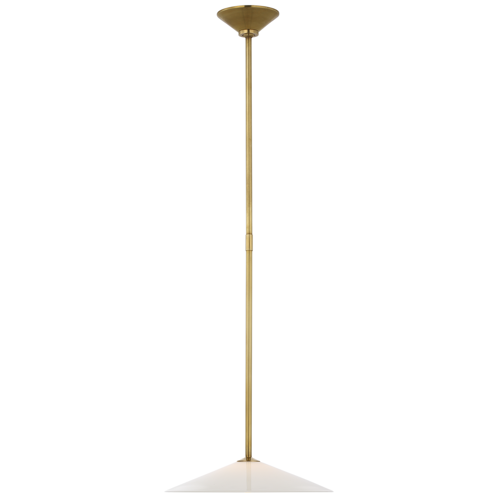 Ponce 13" Pendant | Hand-Rubbed Antique Brass | Milk White Glass