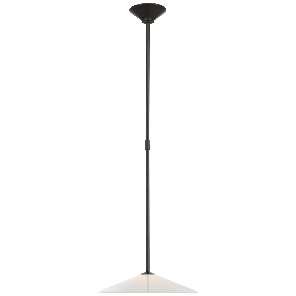 Ponce 13" Pendant | Modern Iron | Milk White Glass