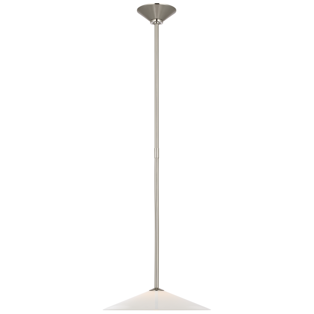 Ponce 13" Pendant | Polished Nickel | Milk White Glass