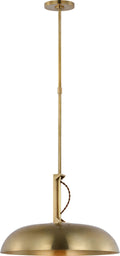 Cyrus 19" Pendant | Hand-Rubbed Antique Brass | White Glass