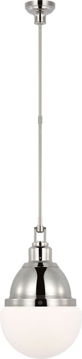 Bernard 14" Pendant | Polished Nickel | White Glass