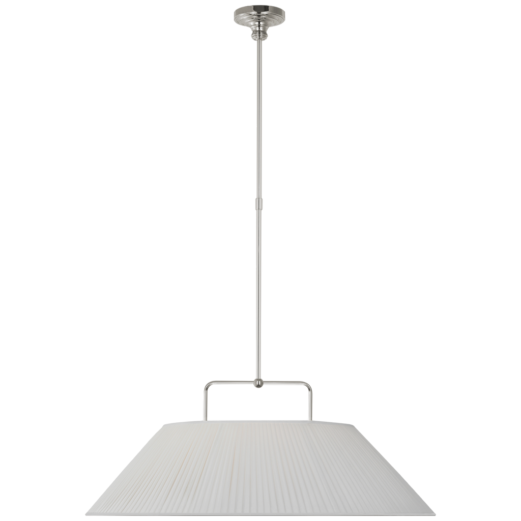 Serrato 33" Hanging Shade | Polished Nickel | Silk Pleat Shade