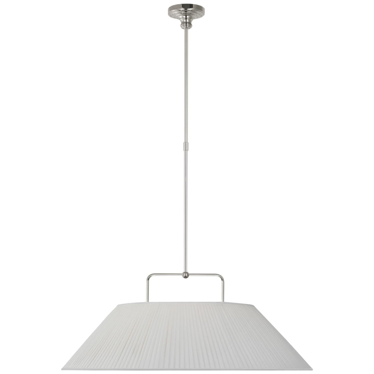 Serrato 33" Hanging Shade | Polished Nickel | Silk Pleat Shade