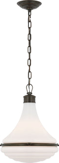 Wesley 15" Pendant | Bronze | Verdigris Highlights | White Glass