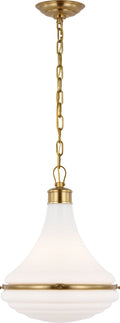 Wesley 15" Pendant | Hand-Rubbed Antique Brass | White Glass