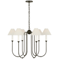 Ingela 36" Chandelier | Modern Iron | Silk Pleat Shades