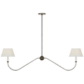 Ingela 65" Linear Chandelier | Modern Iron | Silk Pleat Shades