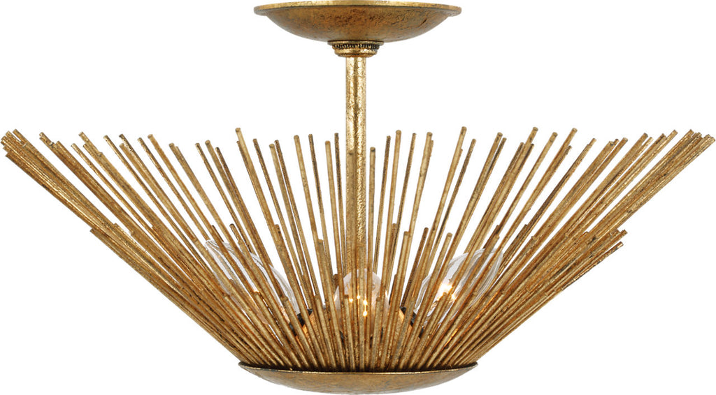 Helios Large Semi-Flush Mount Antique Gild